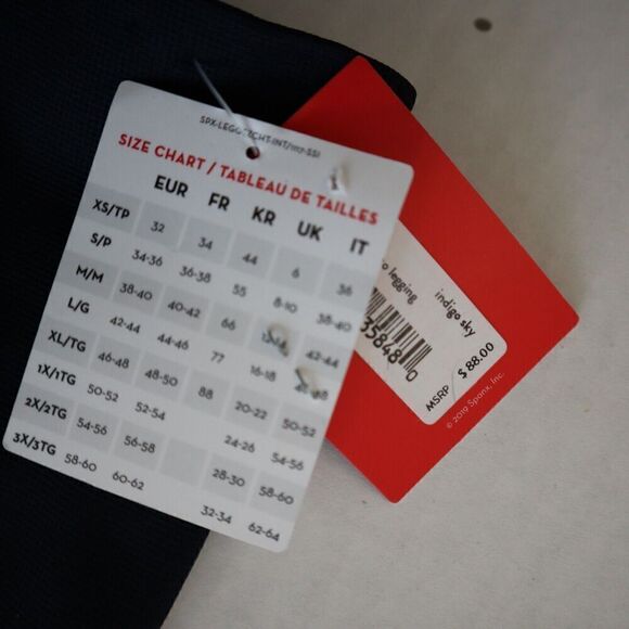 Spanx 50200R Women Sz M Indigo Sky Blue Seamless Moto Tummy Control Leggings - Picture 8 of 9